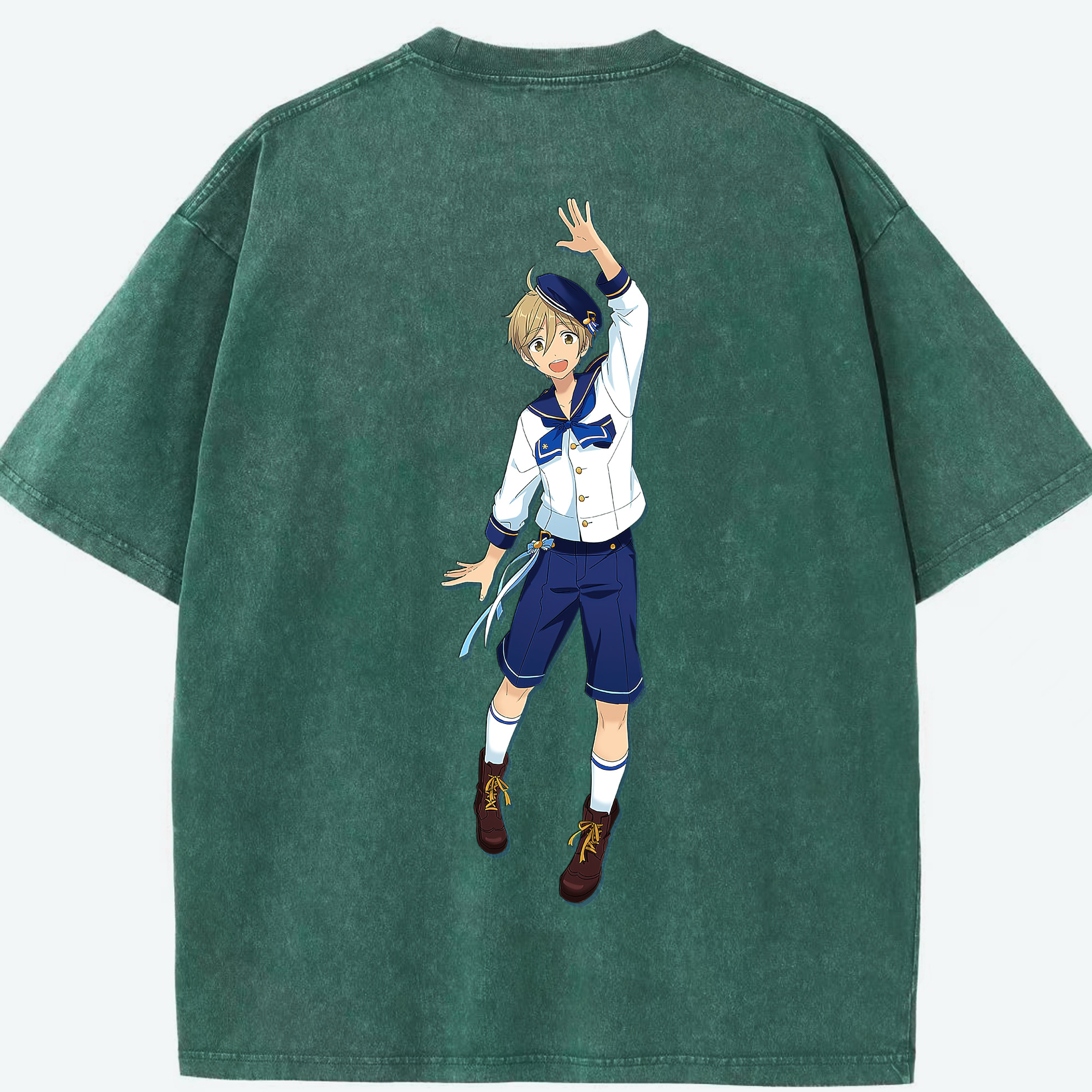 （画像用） あんさんぶるスターズ! Ensemble Stars 綿100% ヴィンテージ風 半袖Tシャツ（背面プリント）